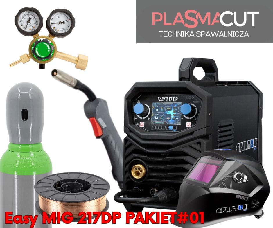 Zestaw spawalniczy z migiem 217DP przyłbicą 130XT i butlą 8 litrów