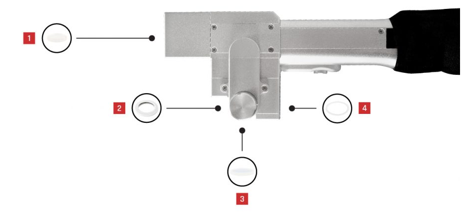 Schemat głowicy laserowej w oczyszczarce Spartus
