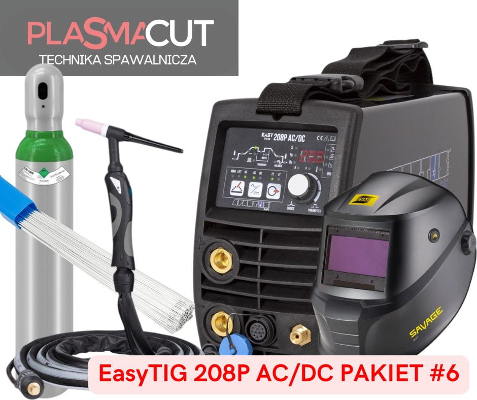 Zestaw spawalniczy ze spawarką 208P AC/DC butlą i przyłbicą ESAB SAVAGE A40