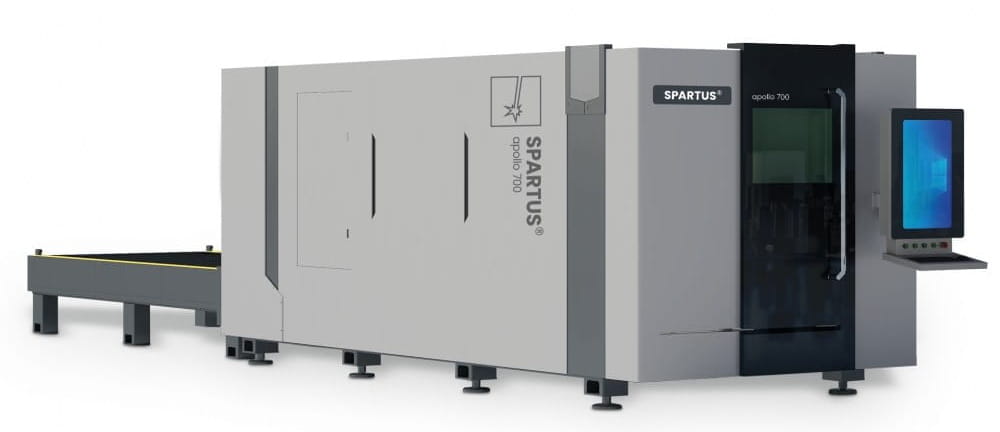 Wycinarka laserowa światłowodowa Spartus o mocy 6kW i automatycznym stołem roboczym